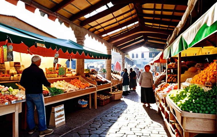 **
"A bustling Italian marketplace with vibrant stalls showcasing organic baby products and artisanal goods. Sunlight streams through, highlighting the fresh produce and smiling faces of vendors and customers. Focus on the energy and prosperity of a specialized niche market thriving in the local economy."
**