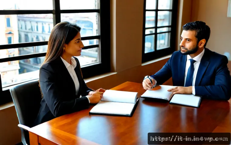 기회 포착을 위한 성공적인 협상 기술 - Photorealistic Italian business negotiation in a sunlit Milan office, two diverse professional colle...